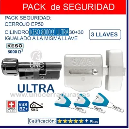 SAG EP50 + KESO 8000 Omega2 ULTRA CON POMO 60mm 3 LLAVES CROMO