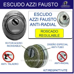 ESCUDO AZZI FAUSTO ANTIRADIAL ROSCADO CROMO F23/REGPATT/VITE/O