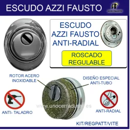 ESCUDO AZZI FAUSTO ANTIRADIAL ROSCADO CROMO F23/REGPATT/VITE/O
