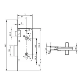 CERRADURA AZBE YALE 800/70 H.L.