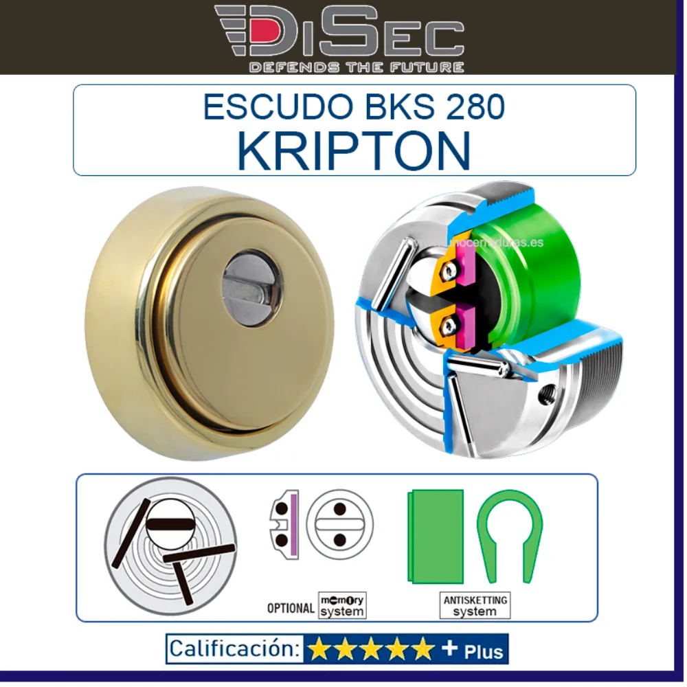 DISEC ESCUDO ACORAZADO BKS280 KRIPTON ROK ORO NUEVO