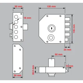 CERRADURA TOVER 7001...