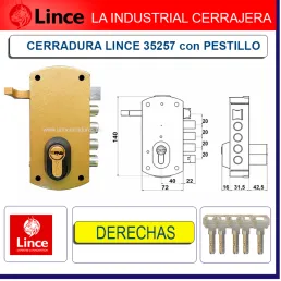 CERRADURA SUPERFICIE LINCE...