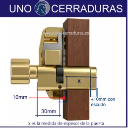CERROJO SAG EP30 ORO para CILINDRO EUROPERFIL