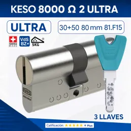KESO 8000 OMEGA2 ULTRA 30+50:80MM 3 LLAVES 2026