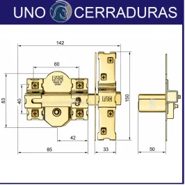 PACK CERROJO FAC 921 RP80 + CILINDRO KABA ENTRO 30+30 CON POMO LATON