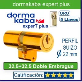 CILINDRO DORMA KABA ExperT pluS LAM Doble Embrague 22X65mm SUIZO LATON