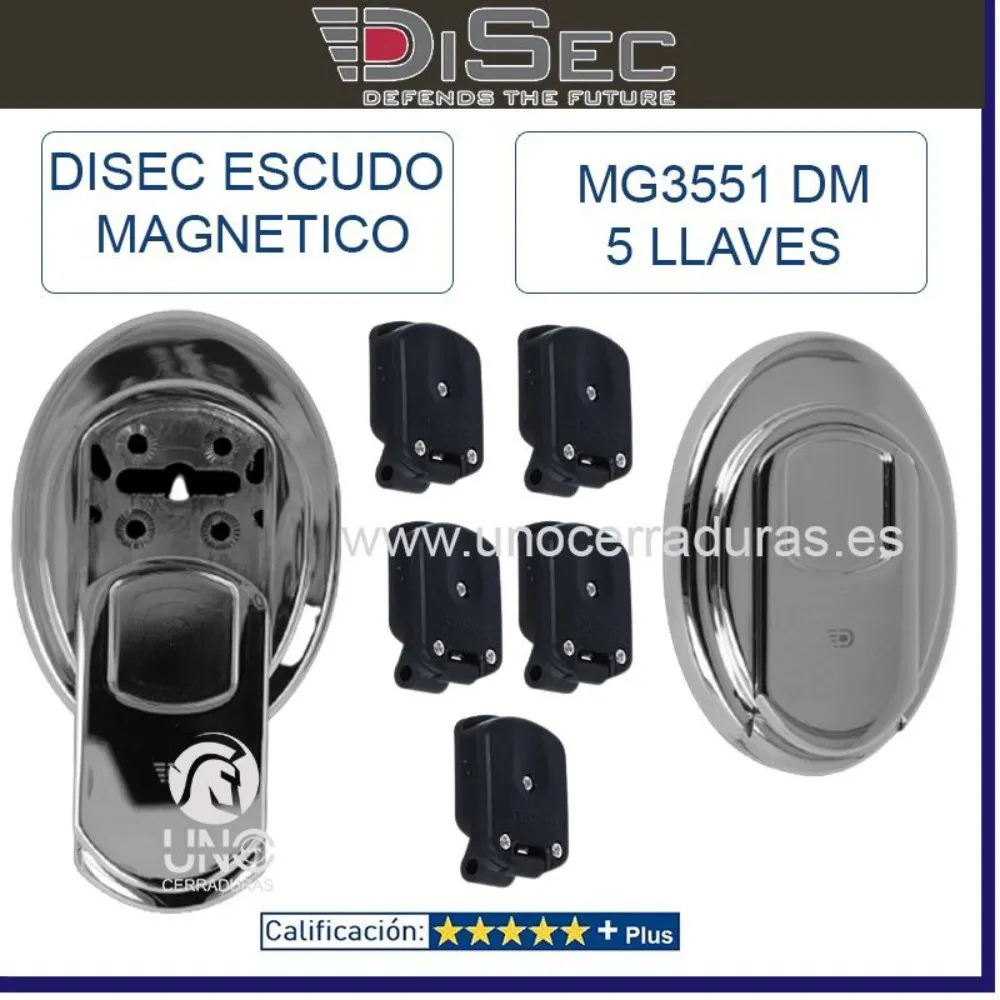 DISEC ESCUDO MG3551 DM CROMO 5 LLAVES 4W CERRADURA GORJA DISEC ESCUDO MG3551 DM CROMO 5 LLAVES 4W CERRADURA GORJA
