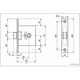 PICAPORTE CVL 249-B/2 50 MM...