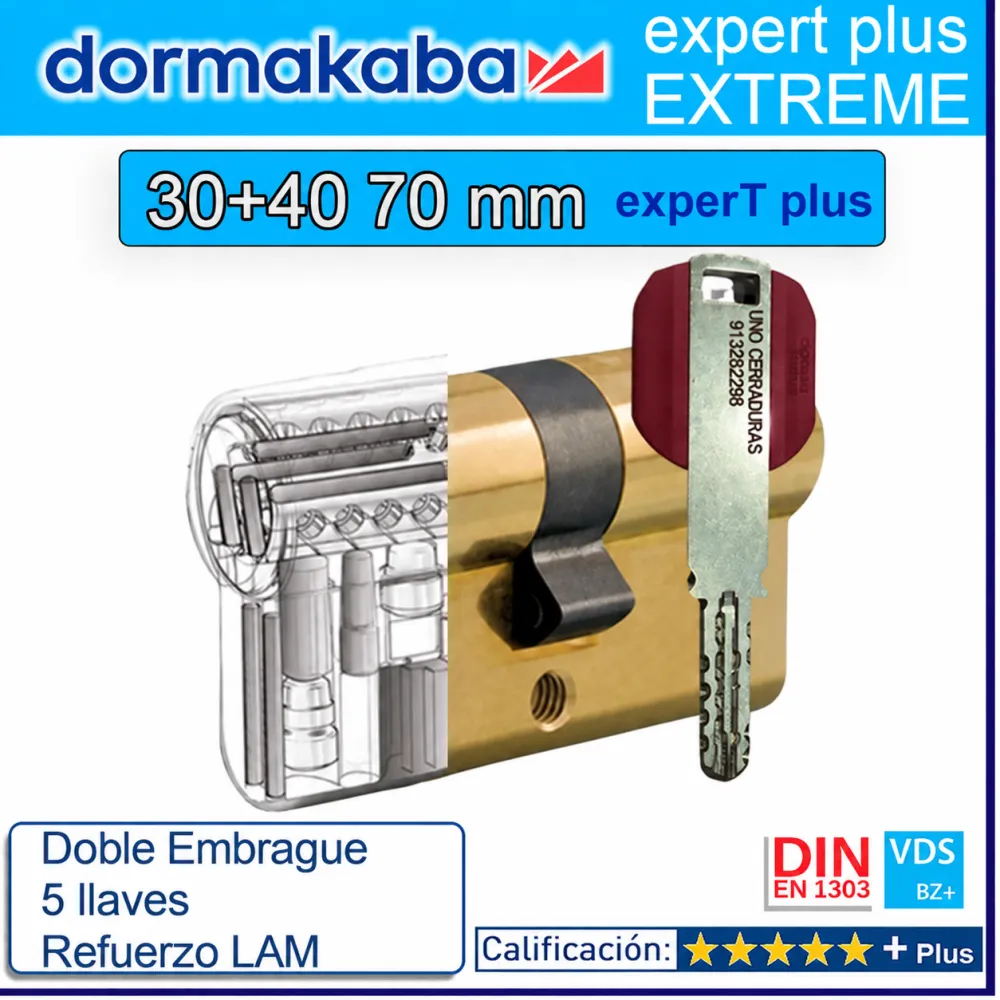 BOBMILLO DORMA KABA Extreme ExperT Plus Doble Embrague+Lam 30+40 70mm LATON