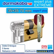 CILINDRO DORMA KABA Extreme ExperT Plus Doble Embrague+Lam 35+35 70mm LATON