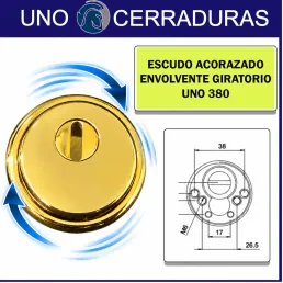 ESCUDO UNO-380 ORO ACORAZADO ENVOLVENTE GIRATORIO