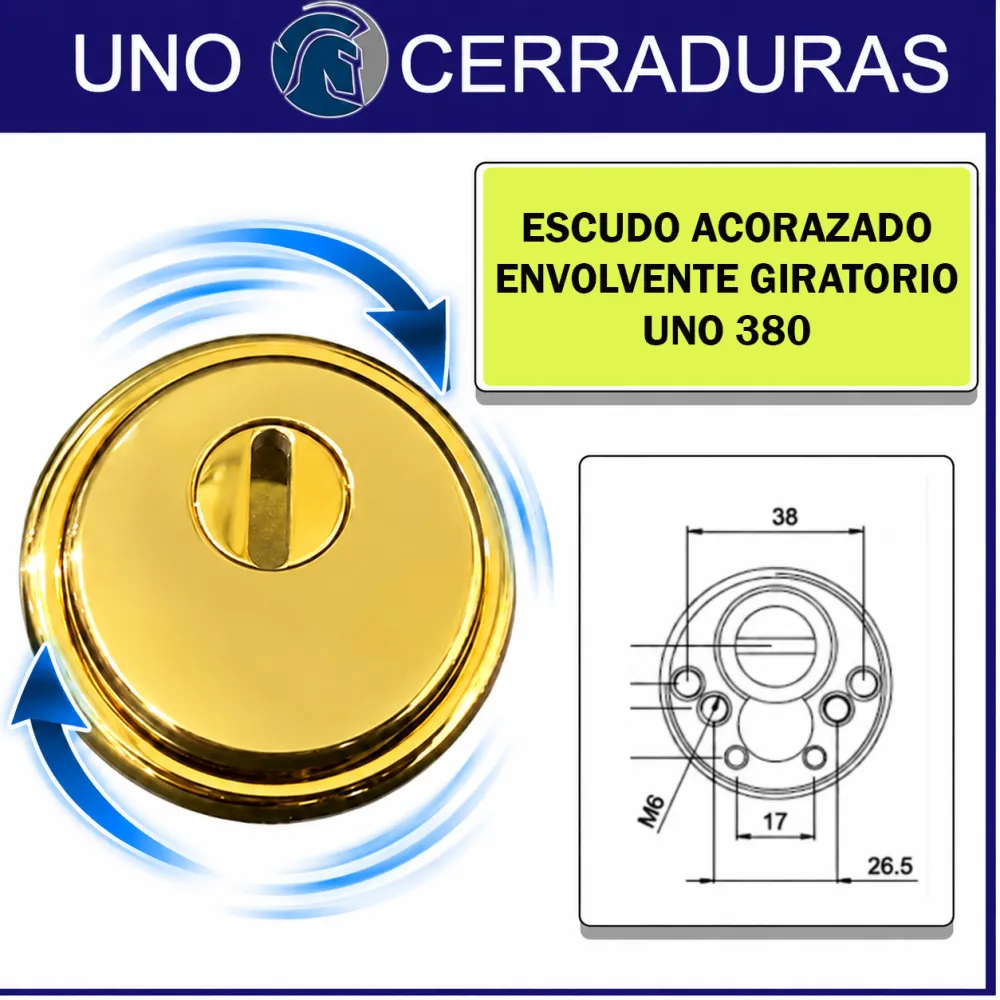 ESCUDO UNO-380 ORO ACORAZADO ENVOLVENTE GIRATORIO
