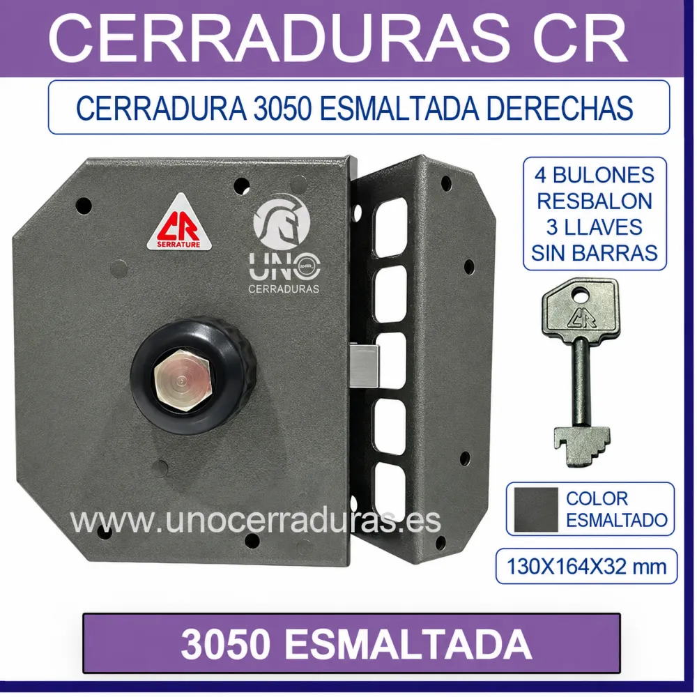 CERRADURA CR 3050 PINTADA DERECHAS SIN BARRAS