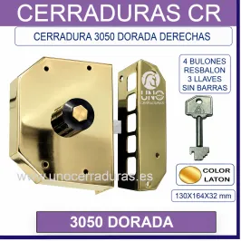 CERRADURA CR 3050 DORADA DERECHA