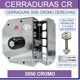 CERRADURA CR 3050 CROMO DERECHAS CERRADURA CR 3050 CROMO DERECHAS