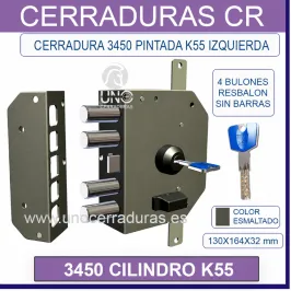 CERRADURA CR 3450 CILINDRO TITAN K55 PINTADA IZQUIERDA