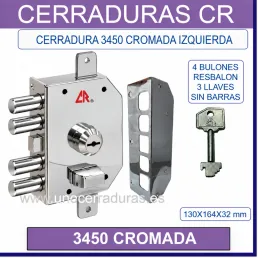 CERRADURA CR 3450 CROMADA IZQUIERDAS CERRADURA CR 3450 CROMADA IZQUIERDAS