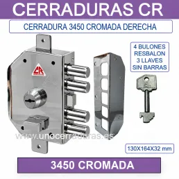 CERRADURA CR 3450 CROMADA DERECHAS CERRADURA CR 3450 CROMADA DERECHAS