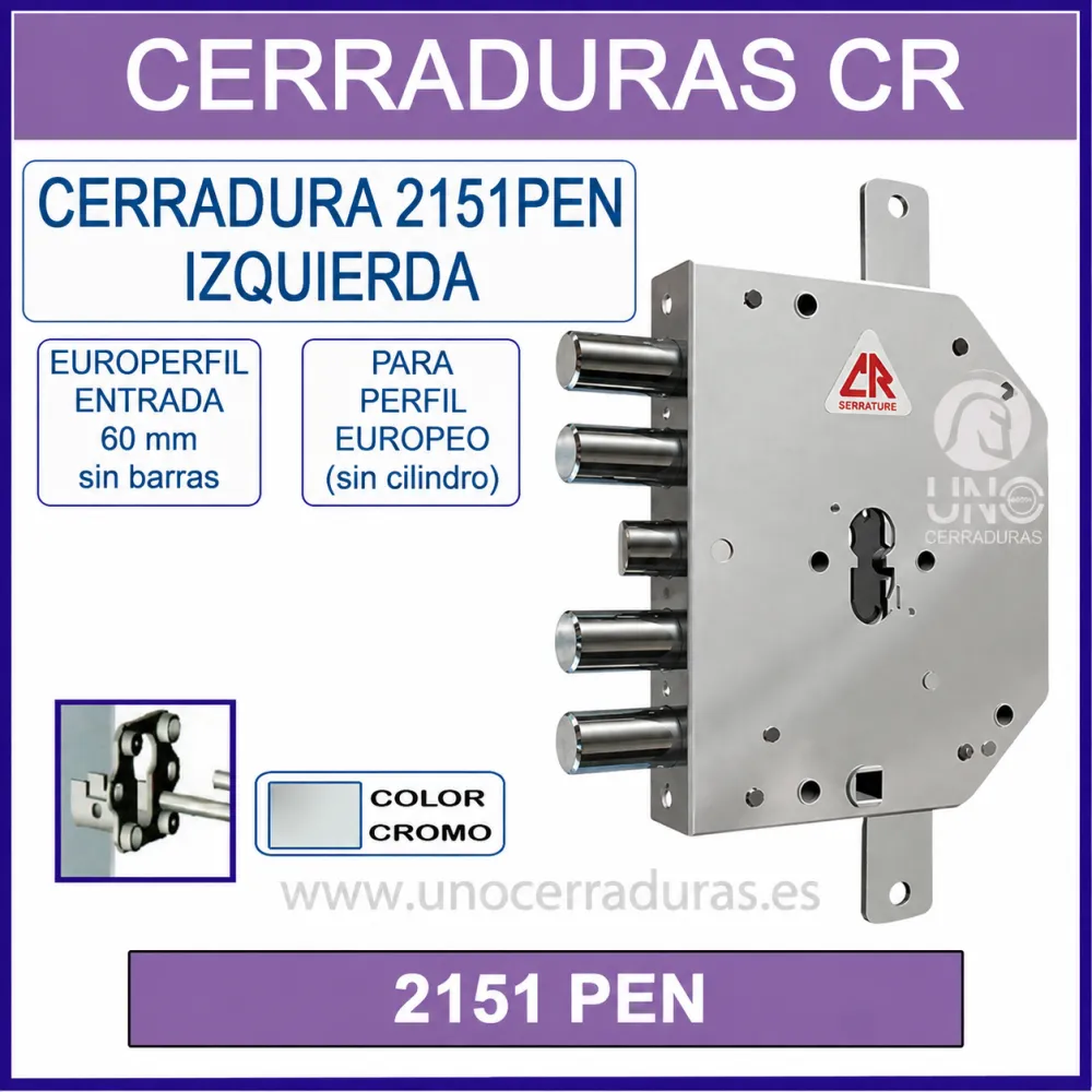 CERRADURA CR 2151 PEN ACORAZADA EUROPERFIL IZQUIERDA CERRADURA CR 2151 PEN ACORAZADA EUROPERFIL IZQUIERDA
