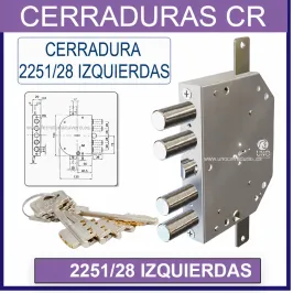 CERRADURA CR 2251/28 ACORAZADA 5 LLAVES IZQUIERDA