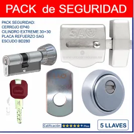 SAG EP40 PLATA-KABA EXTREME POMO -5 LLAVES-PLACA SAG -DISEC BD280