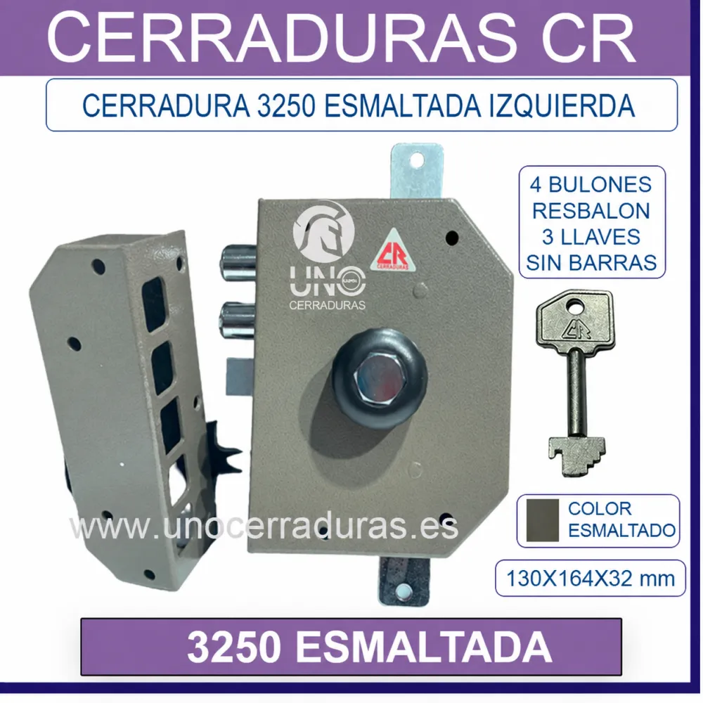 CERRADURA CR 3250 PINTADA IZQUIERDAS SIN BARRAS