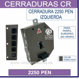 CERRADURA CR 2250 PEN IZQ BOMBILLO PERFIL EUROPEO PINTADA