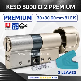 KESO 8000 Omega2 PREMIUM 30+30:60mm POMO CROMO 81.E19.080
