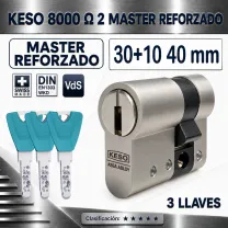 KESO 8000 Omega2 MASTER REFORZADO 30+10:40mm 3 Llaves