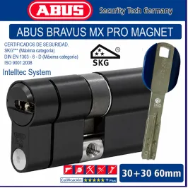 CILINDRO ABUS BRAVUS MX PRO MAGNET 30+30 NEGRO