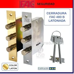 CERRADURA FAC 480B LATONADO LLAVE BORJAS