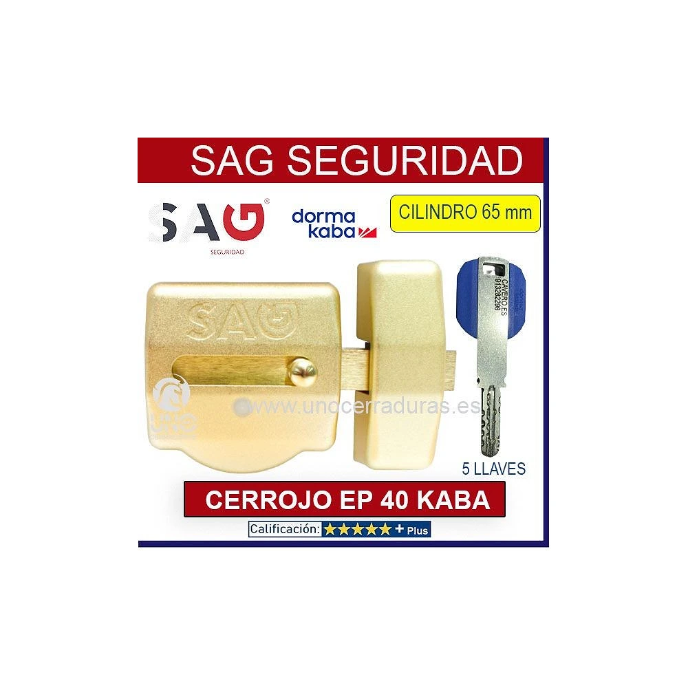 Pack Cerrojo SAG EP40 2023 + Bombín KABA EXPERT PLUS LAM - Cerradura Plus