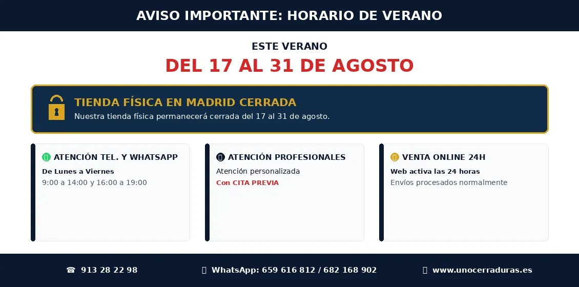 Horario Tienda Física Agosto